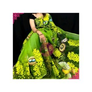 Half Silk Exclusive Design Hand Printed Saree for Women