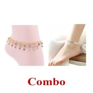 Anklet Bracelet for Women Multicolour+anklet ring (Payel) for women
