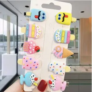 10Pcs/Set Cartoon Silicon Hairpins For Baby Girls