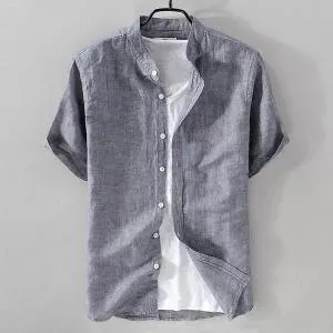 Band Collar Shirt for Men - Wearable in All Seasons
